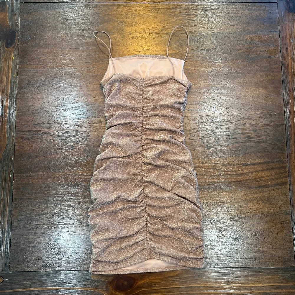✨ Hoco Dress!!!! - XS - Sparkly Beige ✨ - Picture 2 of 10